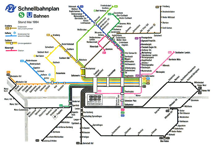 FVV Netz zum Sommerfahrplan 1984